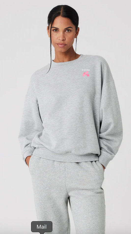 Sweatshirt mélange gris avec motif devant